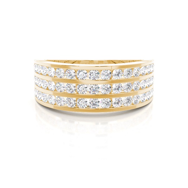 Channel Setting Round Diamond Mens Ring