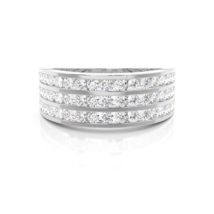 Channel Setting Round Diamond Mens Ring