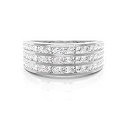 Runder Diamant-Herrenring in Kanalfassung