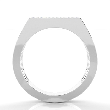 Channel Setting Round Diamond Mens Ring
