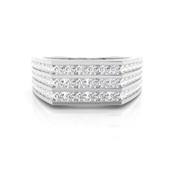 Runder Diamant-Herrenring in Kanalfassung