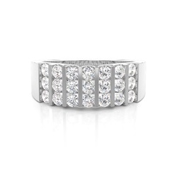 Runder Diamant-Herrenring in Kanalfassung