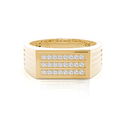 Pave Setting Round Diamond Mens Ring