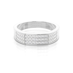 Runder Diamant-Herrenring in Kanalfassung