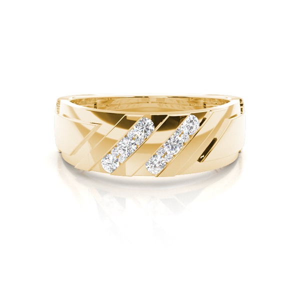 Channel Setting Round Diamond Mens Ring