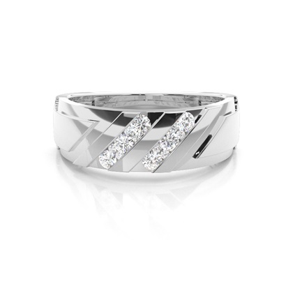 Channel Setting Round Diamond Mens Ring
