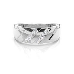 Runder Diamant-Herrenring in Kanalfassung