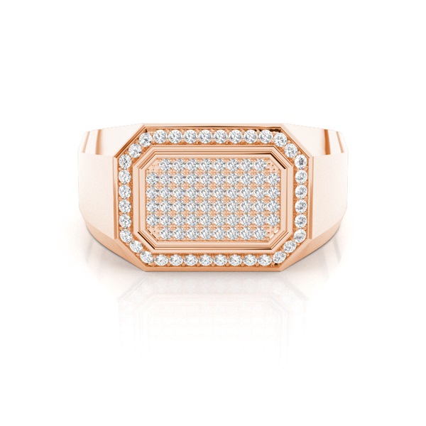 Pave Setting Round Diamond Mens Ring