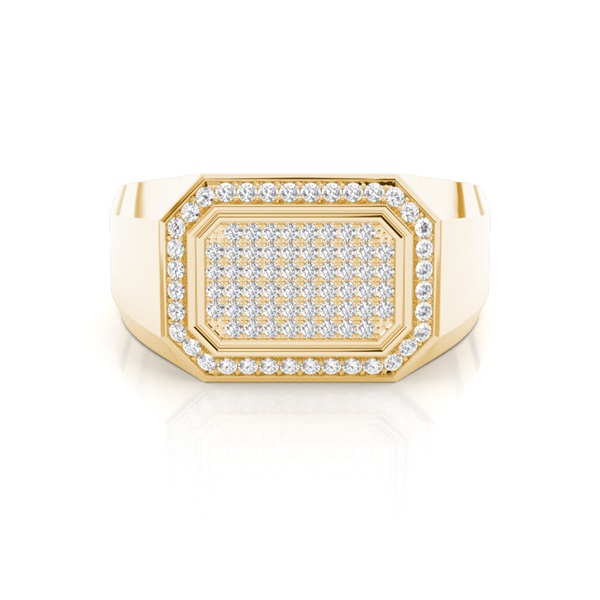 Pave Setting Round Diamond Mens Ring