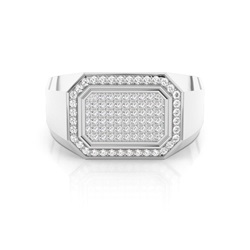 Runder Diamant Herrenring in Pavéfassung