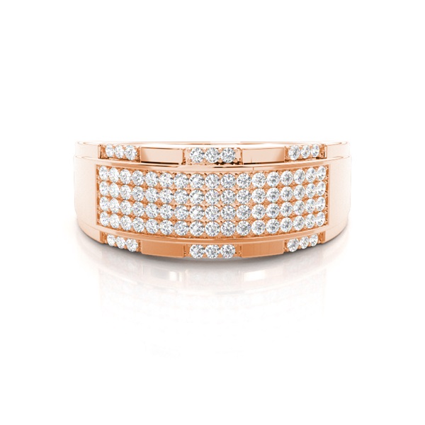 Pave Setting Round Diamond Mens Ring