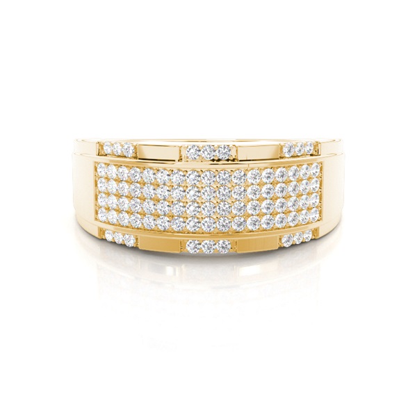 Pave Setting Round Diamond Mens Ring