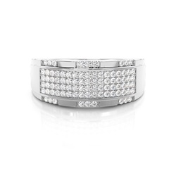 Runder Diamant Herrenring in Pavéfassung
