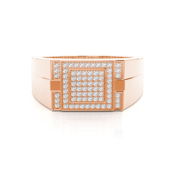 Pave Setting Round Diamond Mens Ring