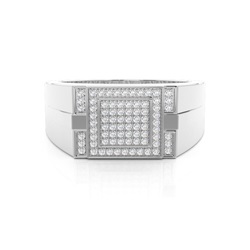 Runder Diamant Herrenring in Pavéfassung