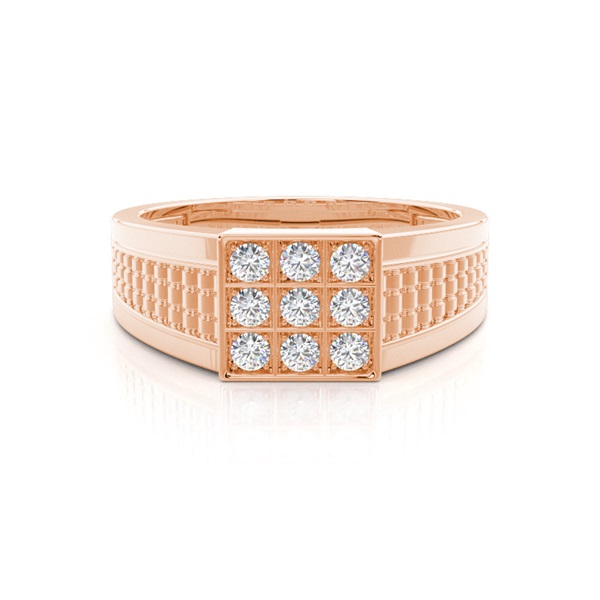 Prong Setting Round Diamond Mens Ring