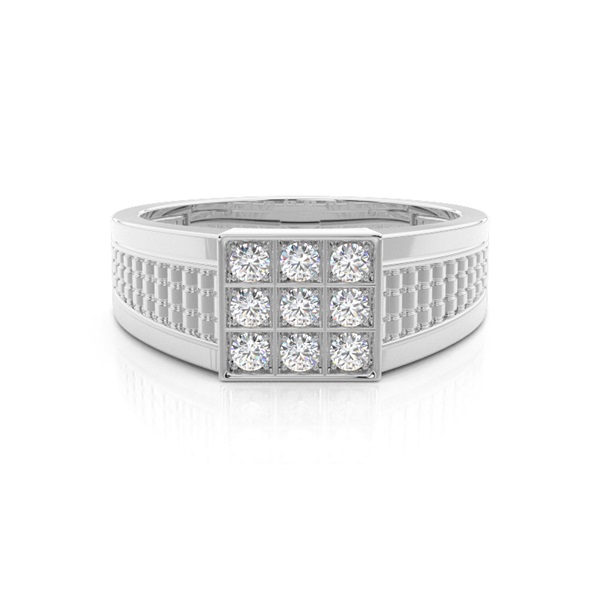 Prong Setting Round Diamond Mens Ring