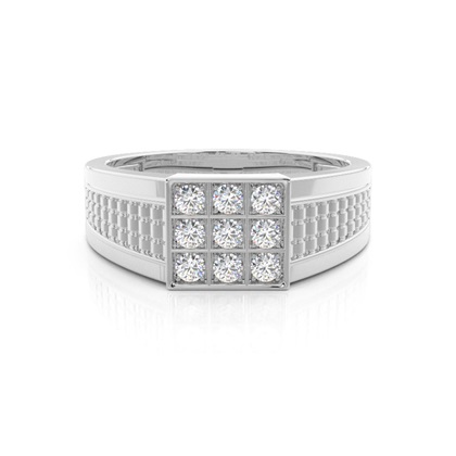 Prong Setting Round Diamond Mens Ring
