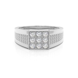 Runder Diamant Herrenring in Krappenfassung