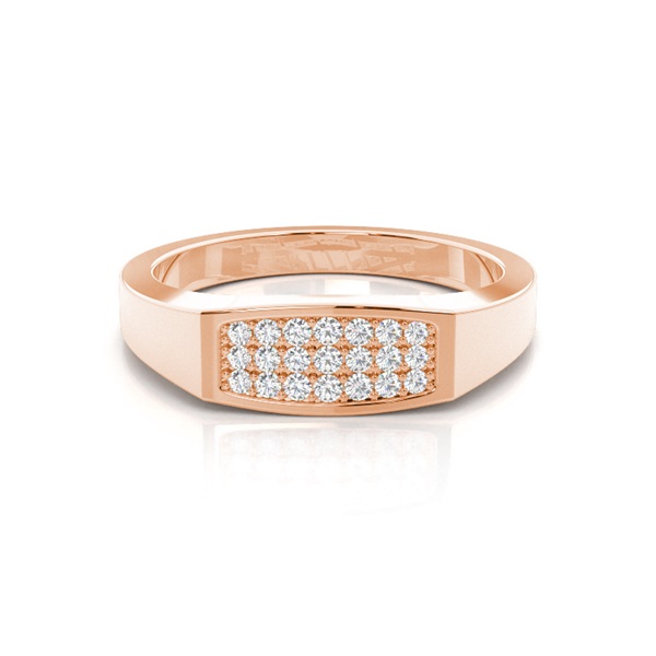 Pave Setting Round Diamond Mens Ring