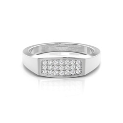 Runder Diamant Herrenring in Pavéfassung