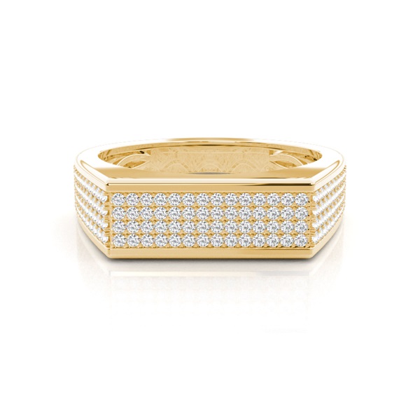 Pave Setting Round Diamond Mens Ring