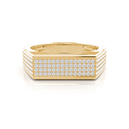 Pave Setting Round Diamond Mens Ring