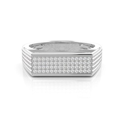 Runder Diamant Herrenring in Pavéfassung
