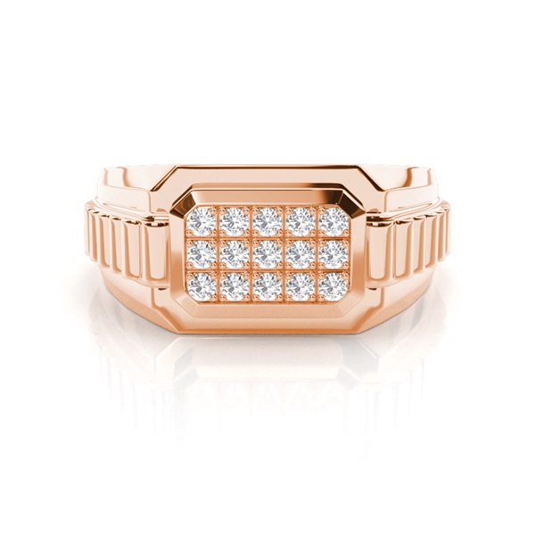 Prong Setting Round Diamond Mens Ring