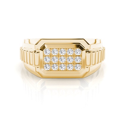 Prong Setting Round Diamond Mens Ring