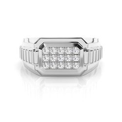 Chaton Zetting Briljant Diamanten Heren Ring