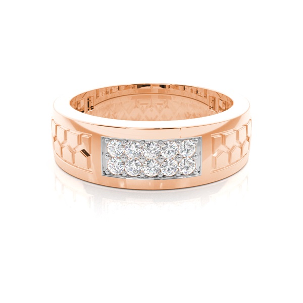 Shared Prong Setting Round Diamond Mens Ring