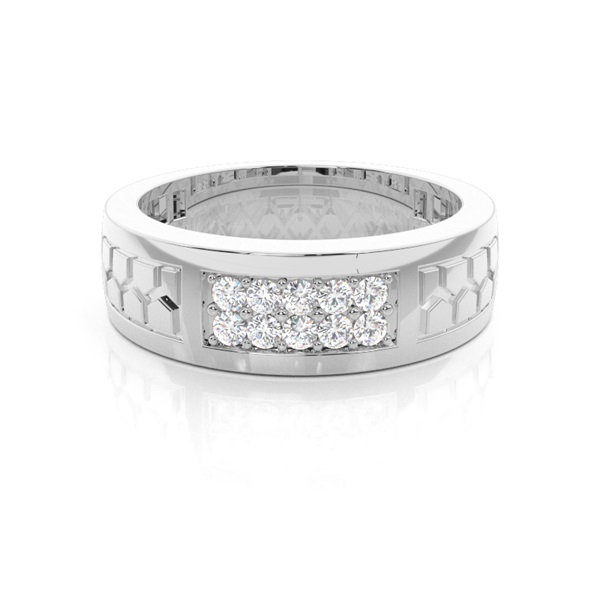 Shared Prong Setting Round Diamond Mens Ring