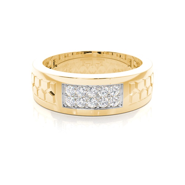 Shared Prong Setting Round Diamond Mens Ring