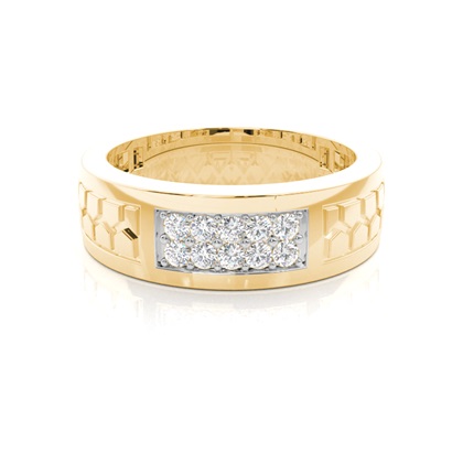 Shared Prong Setting Round Diamond Mens Ring