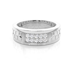 Gedeelde Chaton Zetting Briljant Diamanten Heren Ring
