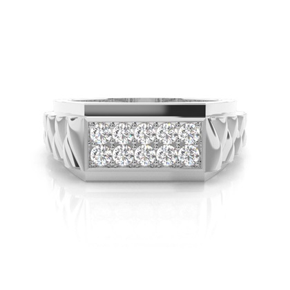 Shared Prong Setting Round Diamond Mens Ring