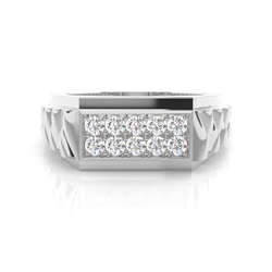 Runder Diamant-Herrenring mit geteilter Krappenfassung