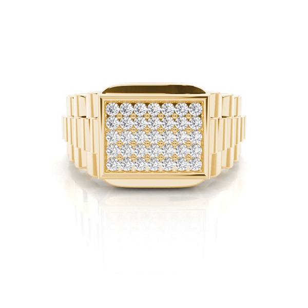 Prong Setting Round Diamond Mens Ring