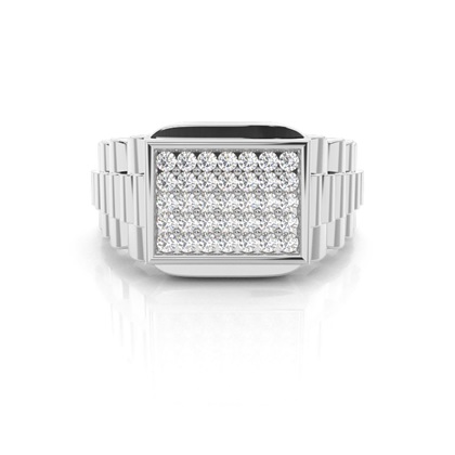 Prong Setting Round Diamond Mens Ring