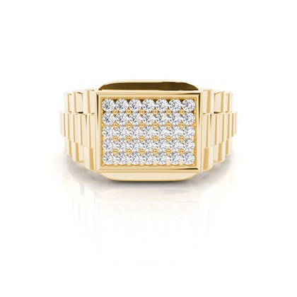 Round Men's Diamond Rings
