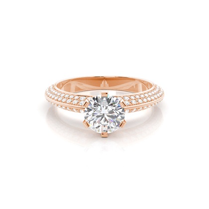 Rose Gold Womens Diamond Engagement Rings