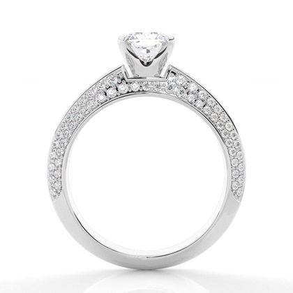 Cushion Side Stone Diamond Rings