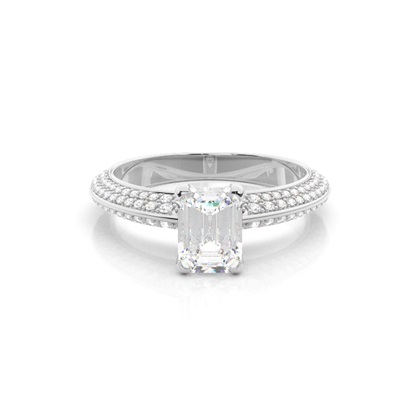 Emerald Side Stone Diamond Rings