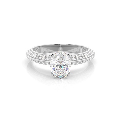 Oval Side Stone Diamond Rings
