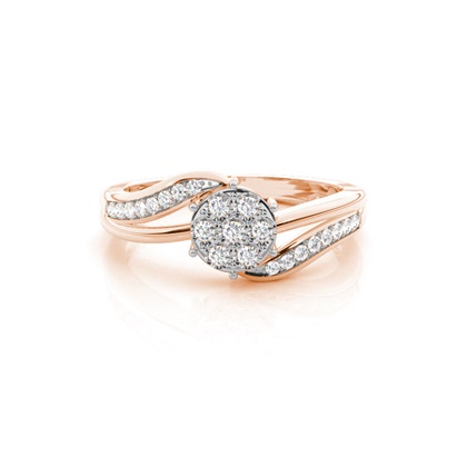 Round Cluster Diamond Rings