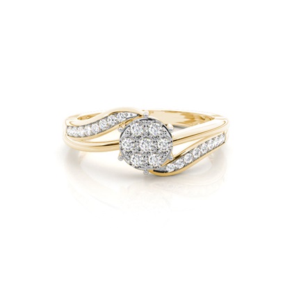 Yellow Gold Cluster Diamond Rings