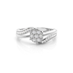 Runder Diamant-Clusterring mit Illusionsplatte in Krappenfassung