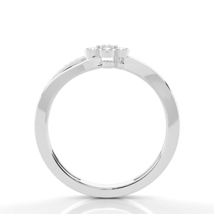 Illusion Plate Prong Setting Round Diamond Cluster Ring