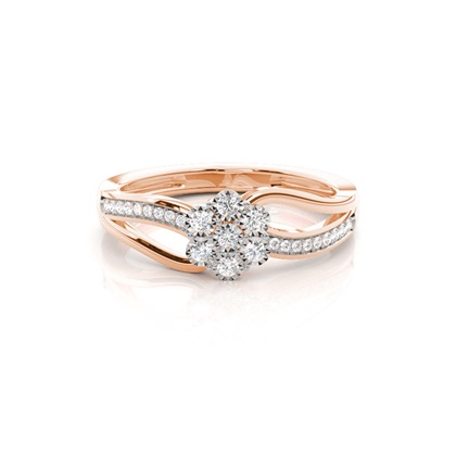 Round Cluster Diamond Rings